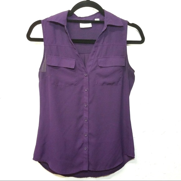 New York & Company Tops - NY&C Purple Sleeveless Sheer Blouse XS